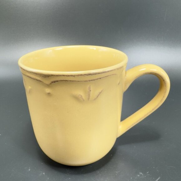 Thomson Pottery Beige Tan Ceramic Coffee Mug Cup Mugs Cups Raised Edge VTG Set 2 - Picture 8 of 15